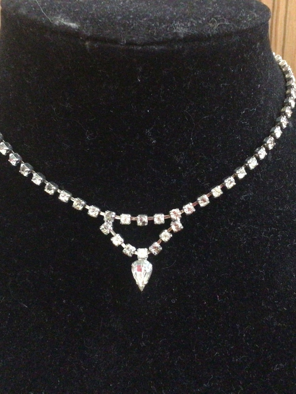 Old rhinestone, choker necklace. No stones are missing